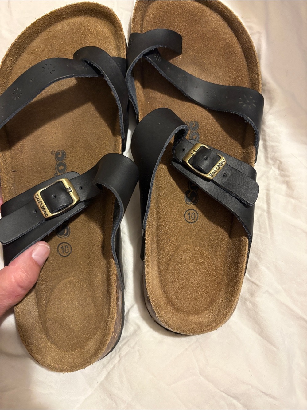 Soft Moc Ladies Adjustable Buckle Sandals - Comfort Footbed
